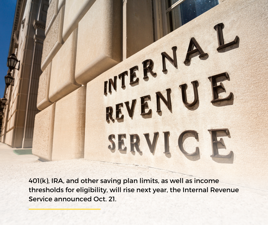 IRS Releases Updated Retirement Plan Contribution Limits for Defined